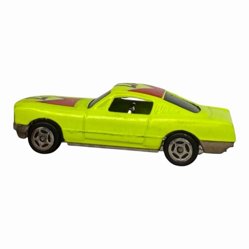 Vintage Yellow Diecast Toy Car with Racing Decals‎